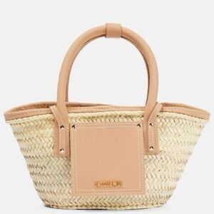 Jacquemus le panier soleil raffia and leather bag